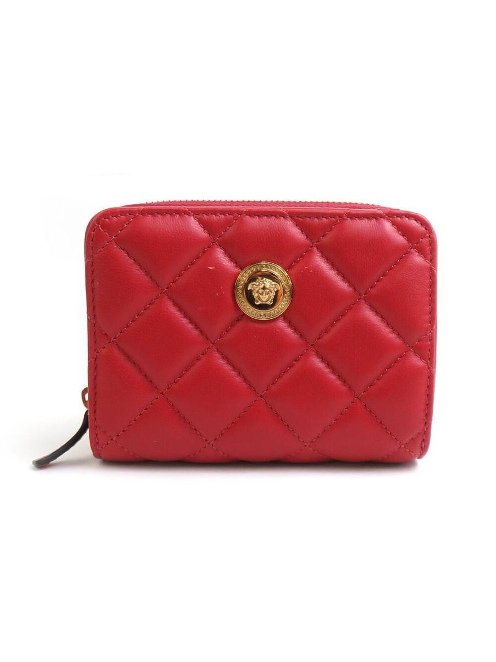 Auth Versace Medusa Bifold Wallet Red #293649V20B